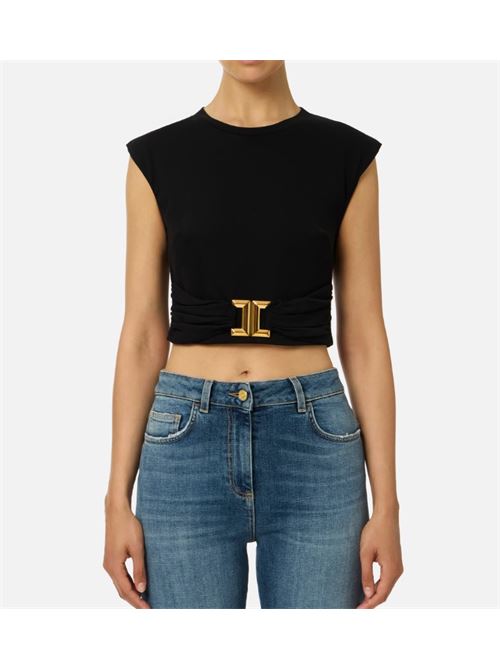 T-shirt in jersey di cotone con logo gioiello ELISABETTA FRANCHI | MA01656E2.110